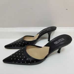 Michael Michael Kors kitten heel mules. studds